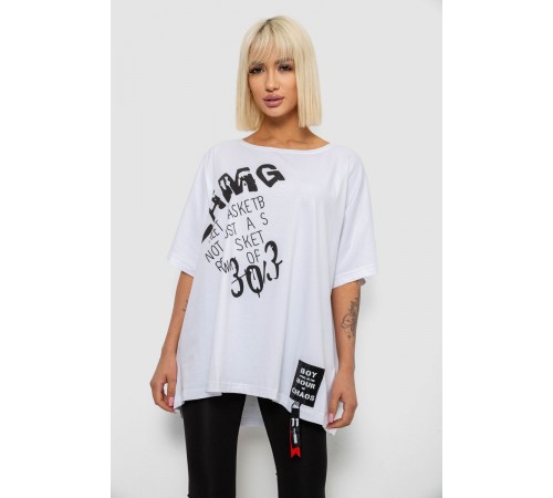 Футболка жіноча з принтом, колір білий, 244R5002