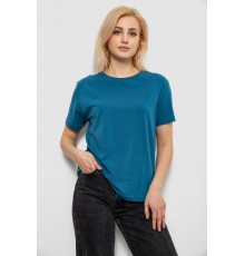 Футболка жіноча однотонна, колір джинс, 244R802-5