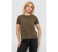 Футболка женская однотонная, цвет хаки, 244R802-5