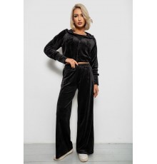 Спортивний костюм жіночий велюровий, колір чорний, 257R4125