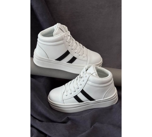 Кросівки жіночі демісезонні, колір біло-чорний, 248RWA180