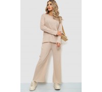 Костюм жіночий в рубчик повсякденний, колір бежевий, 238R57415