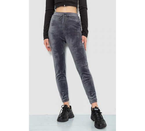 Спорт штани женские велюровые, цвет серый, 244R5569