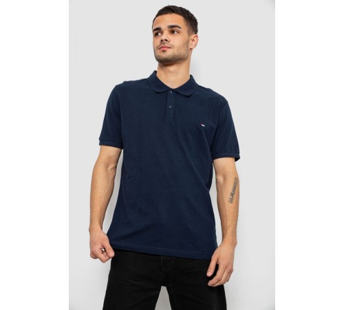 Поло чоловіче однотонне, колір синій, 244R1458