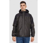 Куртка мужская демисезонная с капюшоном, цвет черный, 214R61035