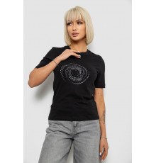 Футболка жіноча з принтом, колір чорний, 241R139