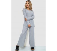 Костюм жіночий в рубчик повсякденний, колір світло-сірий, 238R57415