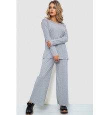 Костюм жіночий в рубчик повсякденний, колір світло-сірий, 238R57415