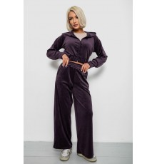 Спортивний костюм жіночий велюровий, колір темно-сливовий, 257R4125