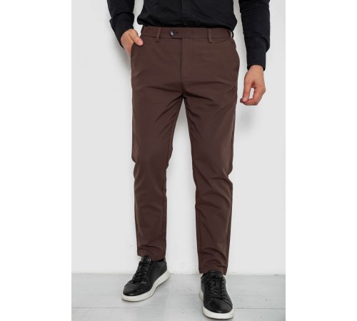 Брюки мужские классические однотонные, цвет коричневый, 157RU06-007