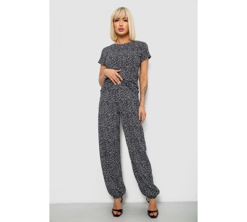 Костюм жіночий повсякденний з принтом, колір чорний, 257R815-3