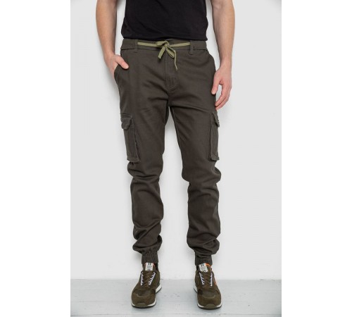 Штаны мужские карго, цвет темно-зеленый, 243R8075
