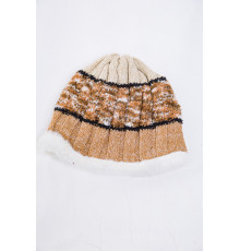 Детская шапка, бежевоо-коричневого цвета, из шерсти, 167R7777