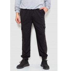 Спортивні штани чоловічі двонитка, колір чорний, 241R0651-1