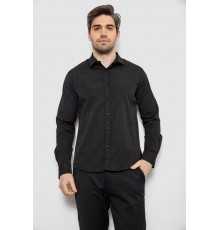Рубашка мужская однотонная с принтом, цвет черный, 186R6918-6