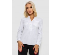 Блуза однотонна, колір білий, 230R96-12