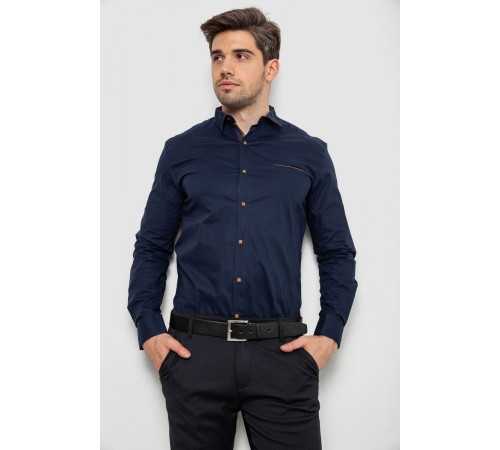 Рубашка мужская, цвет темно-синий, 214R7094