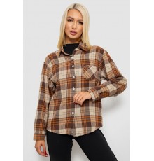 Сорочка жіноча в клітинку, колір коричневий, 244R1070-2