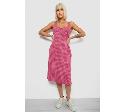 Сарафан жіночий  в клітинку, колір кораловий, 257R733-2