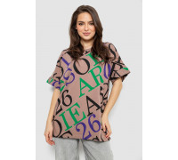 Футболка женская с принтом, цвет бежевый, 244R4002-1