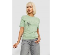 Жіноча футболка з принтом, колір оливковий, 241R124