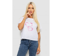 Футболка женская с принтом, цвет белый, 221R5179