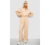 Спортивний костюм жіночий з принтом, колір бежевий, 244R1061AG