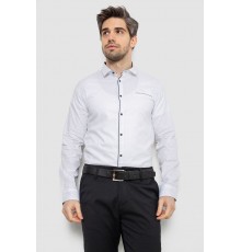 Рубашка мужская однотонная с принтом, цвет белый, 186R2025