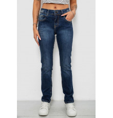 Джинси жіночі однотонні Straight fit, колір синій, 244R11489