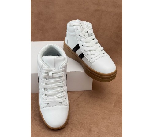 Кросівки жіночі демісезонні, колір біло-чорний, 248RWA180-4