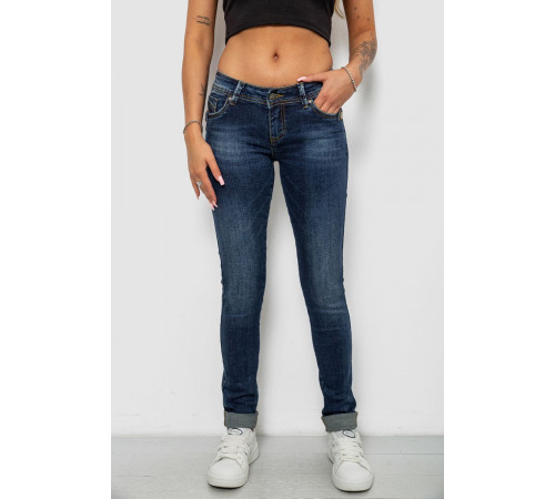 Джинси жіночі однотонні Skinny, колір синій, 244RSH9518