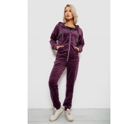 Спортивный костюм женский велюровый, цвет сливовый, 257R4122