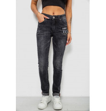 Джинсы женские однотонные Skinny, цвет серый, 244RRE-6028