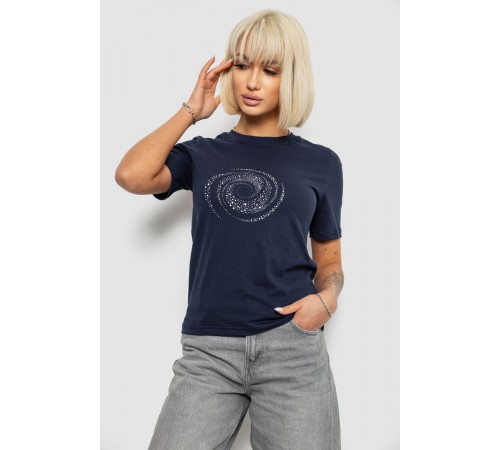 Футболка жіноча з принтом, колір синій, 241R139