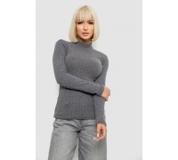 Гольф женский однотонный в рубчик, цвет серый, 257R101