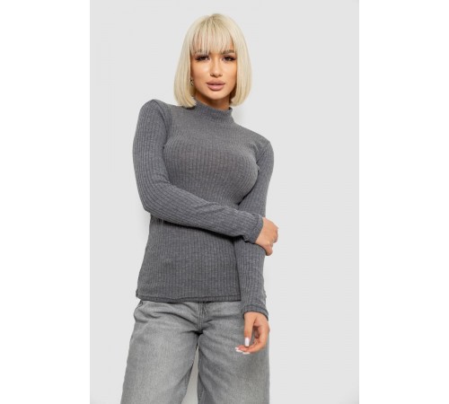 Гольф жіночий однотонний в рубчик, колір сірий, 257R101