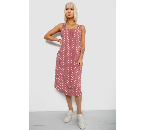 Сарафан жіночий в горох, колір пудровий, 257R733