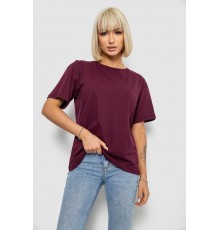 Футболка жіноча однотонна, колір сливовий, 129R8900-1