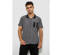 Сорочка чоловіча в клітинку, колір чорний, 244R140