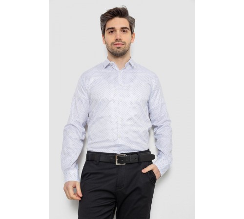 Рубашка мужская однотонная с принтом, цвет белый, 186R2114