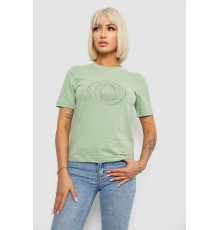 Футболка жіноча з принтом, колір оливковий, 241R139