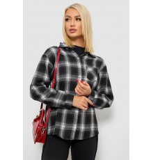 Сорочка жіноча в клітинку, колір чорний, 244R1070-4