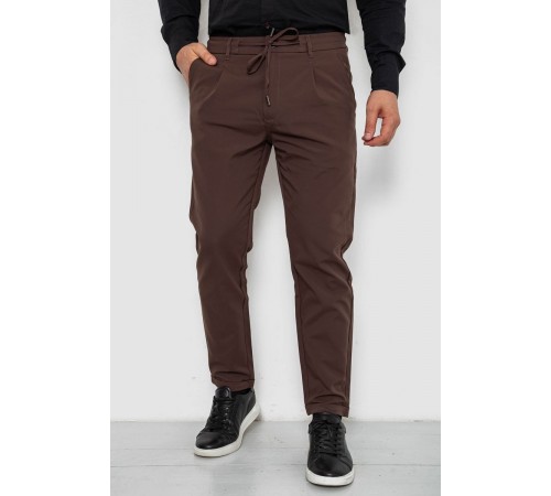 Брюки мужские классические однотонные, цвет коричневый, 157RU02-007