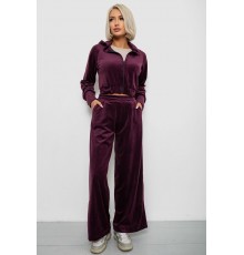 Спортивний костюм жіночий велюровий, колір сливовий, 257R4125