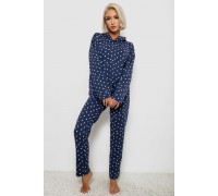 Костюм жіночий домашній з принтом, колір синьо-білий, 257R1115