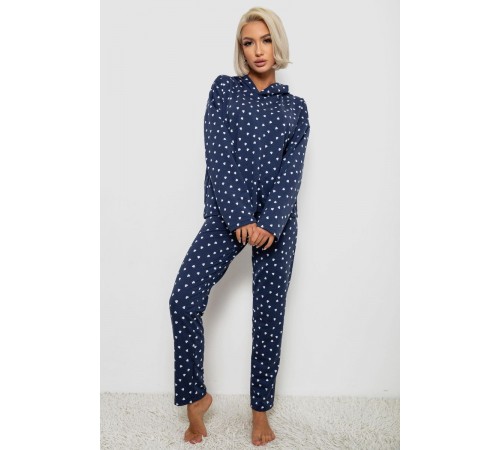 Костюм жіночий домашній з принтом, колір синьо-білий, 257R1115