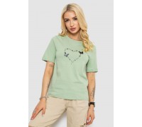 Футболка женская с принтом, цвет оливковый, 241R125