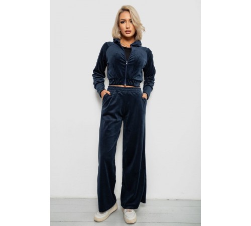 Спортивний костюм жіночий велюровий, колір синій, 257R4125