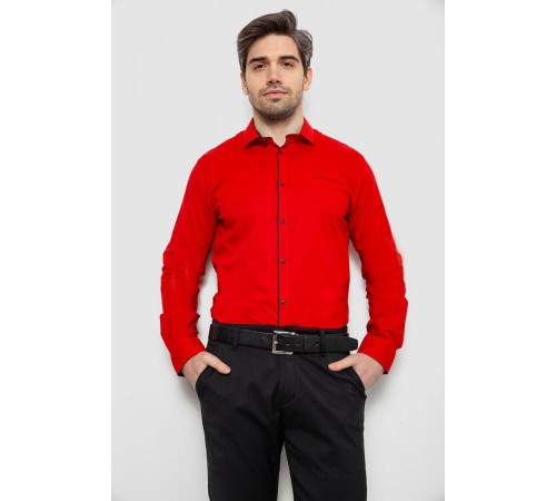 Рубашка мужская однотонная с принтом, цвет красный, 186R2025