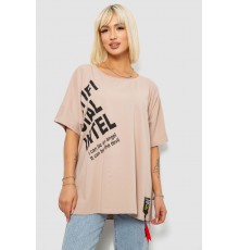 Футболка жіноча з принтом, колір бежевий, 244R5004